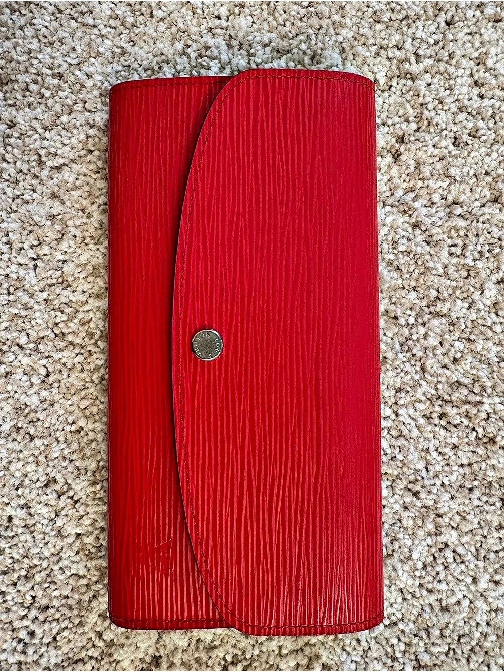 Louis Vuitton Epi Leather Sarah Long Wallet Red & Brown